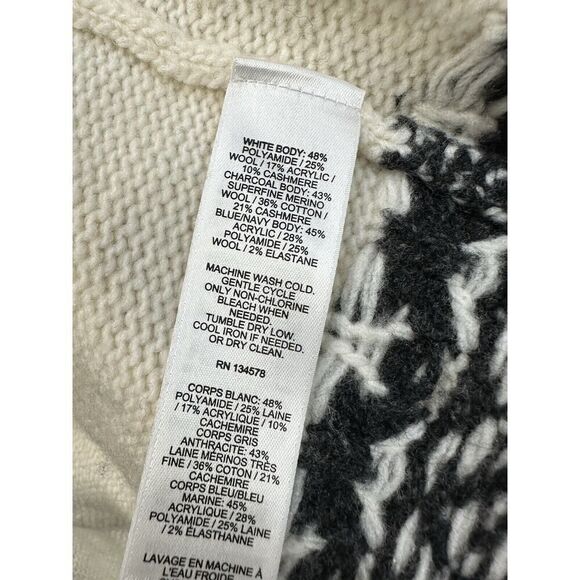 Vineyard Vines Shawl Collar Open-Front Fair Isle Sweater Cashmere XS - Picture 13 of 14